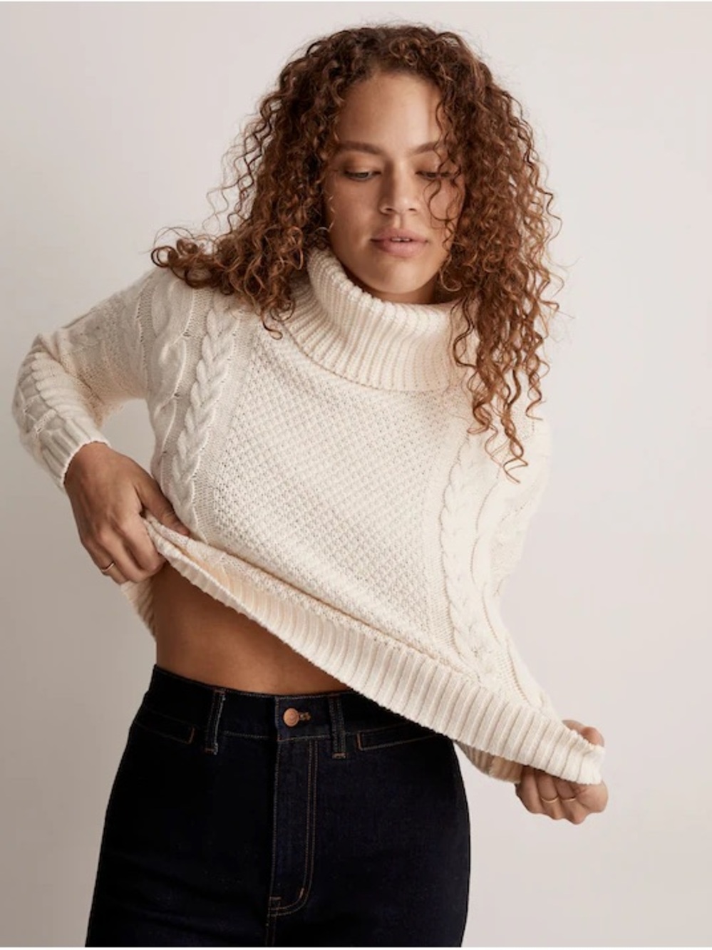 Madewell Cable-Knit Sweater - Cream